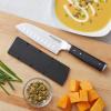 imageKitchenAid Gourmet 4 Piece Forged Triple Rivet Steak Knife Set High Carbon Japanese Steel Sharp Kitchen Knife Set 45 inch Black5Inch Santoku Knife