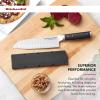 imageKitchenAid Gourmet 4 Piece Forged Triple Rivet Steak Knife Set High Carbon Japanese Steel Sharp Kitchen Knife Set 45 inch Black7Inch Santoku Knife