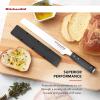 imageKitchenAid Gourmet 4 Piece Forged Triple Rivet Steak Knife Set High Carbon Japanese Steel Sharp Kitchen Knife Set 45 inch Black8Inch Bread Knife