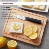 imageKitchenAid Gourmet Cutting Board with NonSlip feet and Recessed Handles Thick Chopping Board with EdgeGrain Design Charcuterie Board 12x16inch Birchwood Natural10L x 81W