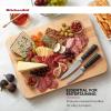imageKitchenAid Gourmet Cutting Board with NonSlip feet and Recessed Handles Thick Chopping Board with EdgeGrain Design Charcuterie Board 12x16inch Birchwood Natural158L x 12W