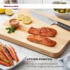 imageKitchenAid Gourmet Cutting Board with NonSlip feet and Recessed Handles Thick Chopping Board with EdgeGrain Design Charcuterie Board 12x16inch Birchwood Natural158L x 12W