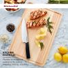 imageKitchenAid Gourmet Cutting Board with NonSlip feet and Recessed Handles Thick Chopping Board with EdgeGrain Design Charcuterie Board 12x16inch Birchwood Natural181L x 12W