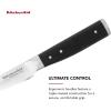 imageKitchenAid Gourmet Forged Triple Rivet Serrated Paring Knife with CustomFit Blade Cover 35inch Sharp Kitchen Knife HighCarbon Japanese Stainless Steel Blade Black