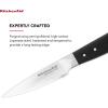 imageKitchenAid Gourmet Forged Triple Rivet Serrated Paring Knife with CustomFit Blade Cover 35inch Sharp Kitchen Knife HighCarbon Japanese Stainless Steel Blade Black