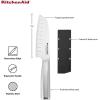 imageKitchenAid Gourmet Forged Triple Rivet Serrated Utility Knife with Custom Fit Blade Cover 55 inch Sharp Kitchen Knife High Carbon Japanese Stainless Steel Blade Stainless Steel