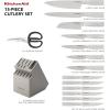 imageKitchenAid Gourmet Knife Block Set with Builtin Sharpener 15Piece Stainless SteelStainless Steel