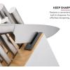 imageKitchenAid Slim TwoTone Knife Block Set with BuiltIn Knife Sharpener High Carbon Stainless Steel Kitchen Knives Sharp Kitchen Knife Set with Block 14Piece WhiteWhite