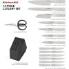 imageKitchenAid Slim TwoTone Knife Block Set with BuiltIn Knife Sharpener High Carbon Stainless Steel Kitchen Knives Sharp Kitchen Knife Set with Block 14Piece WhiteBlack