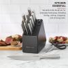 imageKitchenAid Slim TwoTone Knife Block Set with BuiltIn Knife Sharpener High Carbon Stainless Steel Kitchen Knives Sharp Kitchen Knife Set with Block 14Piece WhiteBlack