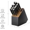 imageKitchenAid Slim TwoTone Knife Block Set with BuiltIn Knife Sharpener High Carbon Stainless Steel Kitchen Knives Sharp Kitchen Knife Set with Block 14Piece WhiteBlack