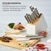 imageKitchenAid Slim TwoTone Knife Block Set with BuiltIn Knife Sharpener High Carbon Stainless Steel Kitchen Knives Sharp Kitchen Knife Set with Block 14Piece WhiteWhite