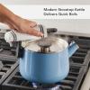 imageKitchenAid Teakettles EnamelonSteel Stovetop Whistling Teakettle Induction Ready Stainless steel Lid 2 Quart  Blue VelvetBlue Velvet