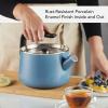 imageKitchenAid Teakettles EnamelonSteel Stovetop Whistling Teakettle Induction Ready Stainless steel Lid 2 Quart  Blue VelvetBlue Velvet