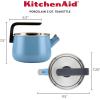 imageKitchenAid Teakettles EnamelonSteel Stovetop Whistling Teakettle Induction Ready Stainless steel Lid 2 Quart  Blue VelvetBlue Velvet