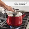 imageKitchenAid Teakettles EnamelonSteel Stovetop Whistling Teakettle Induction Ready Stainless steel Lid 2 Quart  Blue VelvetEmpire Red