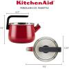 imageKitchenAid Teakettles EnamelonSteel Stovetop Whistling Teakettle Induction Ready Stainless steel Lid 2 Quart  Blue VelvetEmpire Red