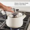 imageKitchenAid Teakettles EnamelonSteel Stovetop Whistling Teakettle Induction Ready Stainless steel Lid 2 Quart  WhiteWhite