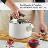 imageKitchenAid Teakettles EnamelonSteel Stovetop Whistling Teakettle Induction Ready Stainless steel Lid 2 Quart  WhiteWhite