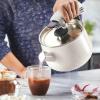 imageKitchenAid Teakettles EnamelonSteel Stovetop Whistling Teakettle Induction Ready Stainless steel Lid 2 Quart  WhiteWhite