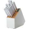 imageKitchenAid Classic Slim Knife Block Set with BuiltIn Knife Sharpener High Carbon Stainless Steel Kitchen Knives Sharp Kitchen Knife Set with Block Black 14 PieceWhite