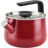imageKitchenAid Teakettles EnamelonSteel Stovetop Whistling Teakettle Induction Ready Stainless steel Lid 2 Quart  Blue VelvetEmpire Red