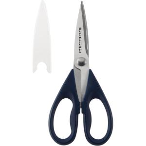 imageKitchenAid All Purpose Kitchen Shears with Protective Sheath Durable Stainless Steel Scissors Dishwasher Safe Soft Grip Comfort Handle 872 Inch PistachioInk Blue