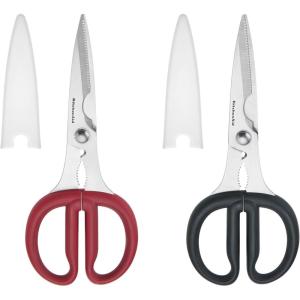 imageKitchenAid All Purpose Kitchen Shears with Protective Sheath Durable Stainless Steel Scissors Dishwasher Safe Soft Grip Comfort Handle 872 Inch PistachioBlackRed