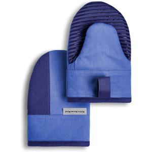 imageKitchenAid Beacon TwoTone NonSlip Mini Oven Mitt Set NavyInk 55quotx8quot 2 PieceBlue CornCobalt