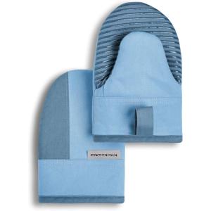 imageKitchenAid Beacon TwoTone NonSlip Mini Oven Mitt Set NavyInk 55quotx8quot 2 PieceBlue VelvetBlue Heaven