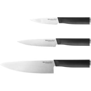 imageKitchenAid Classic 12 Piece Knife Block Set with Built in Knife Sharpener High Carbon Japanese Stainless Steel Kitchen Knives Sharp Kitchen Knife Set with Block Rubberwood3Piece Chef Knife Set