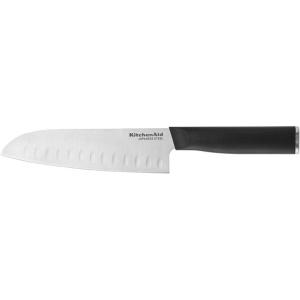 imageKitchenAid Classic 12 Piece Knife Block Set with Built in Knife Sharpener High Carbon Japanese Stainless Steel Kitchen Knives Sharp Kitchen Knife Set with Block Rubberwood7Inch Santoku Knife