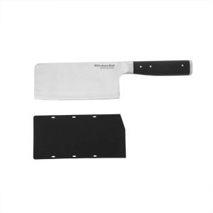 imageKitchenAid Gourmet 4 Piece Forged Triple Rivet Steak Knife Set High Carbon Japanese Steel Sharp Kitchen Knife Set 45 inch Black6Inch Cleaver Knife