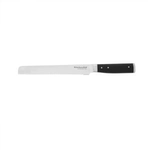 imageKitchenAid Gourmet 4 Piece Forged Triple Rivet Steak Knife Set High Carbon Japanese Steel Sharp Kitchen Knife Set 45 inch Black8Inch Bread Knife