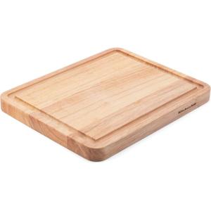 imageKitchenAid Gourmet Cutting Board with NonSlip feet and Recessed Handles Thick Chopping Board with EdgeGrain Design Charcuterie Board 12x16inch Birchwood Natural10L x 81W