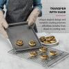 imageKitchenAid 13x18in Nonstick Aluminized Steel Cookie Slider Ink BlueContour Silver