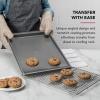 imageKitchenAid 13x18in Nonstick Aluminized Steel Cookie Slider Ink BlueContour Silver