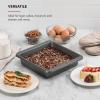 imageKitchenAid 9In Nonstick Swiss Engineered Aluminized Steel Square Cake Pan Dishwasher Safe Blue VelvetContour Silver