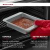 imageKitchenAid 9In Nonstick Swiss Engineered Aluminized Steel Square Cake Pan Dishwasher Safe Blue VelvetSilver