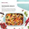 imageKitchenAid Vitrified Stoneware Rectangular Baker with LidTrivet 45Quart PistachioAqua Sky