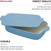 imageKitchenAid Vitrified Stoneware Rectangular Baker with LidTrivet 45Quart PistachioBlue Velvet