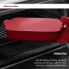 imageKitchenAid Vitrified Stoneware Rectangular Baker with LidTrivet 45Quart PistachioEmpire Red