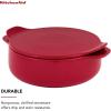 imageKitchenAid Vitrified Stoneware Round Baker 225Quart PistachioEmpire Red