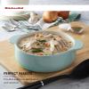 imageKitchenAid Vitrified Stoneware Round Casserole Baker 2Quart PistachioAqua Sky