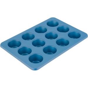 imageKitchenAid 24Cup Nonstick Aluminized Steel Mini Muffin Pan Contour SilverBlue Velvet