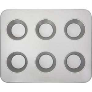 imageKitchenAid Countertop Oven 6 Cup Muffin Pan 123 x 10 Inch SilverSilver