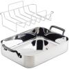 imageKitchenAid 5Ply Clad Roasting PanRoaster with Removable Rack 15 Inch x 115 Inch Polished Stainless Steel