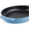 imageKitchenAid Enameled Cast Iron Au Gratin Oval Roasting Pan 25 Quart Blue Velvet