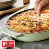 imageKitchenAid Enameled Cast Iron Au Gratin Oval Roasting Pan 25 Quart Pistachio