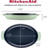 imageKitchenAid Enameled Cast Iron Au Gratin Oval Roasting Pan 25 Quart Pistachio